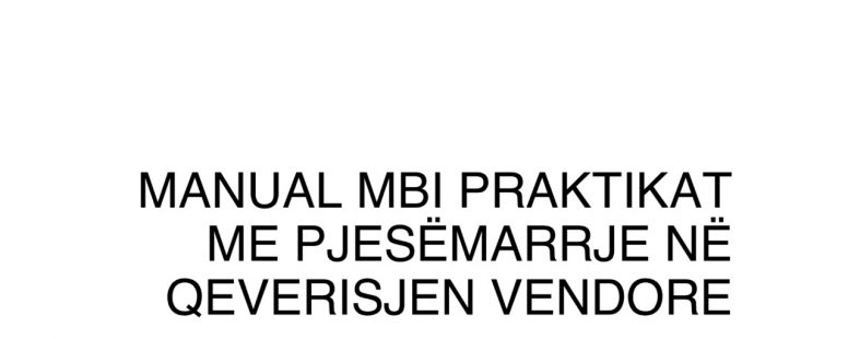 MANUAL MBI PRAKTIKAT ME PJESËMARRJE NË QEVERISJEN VENDORE